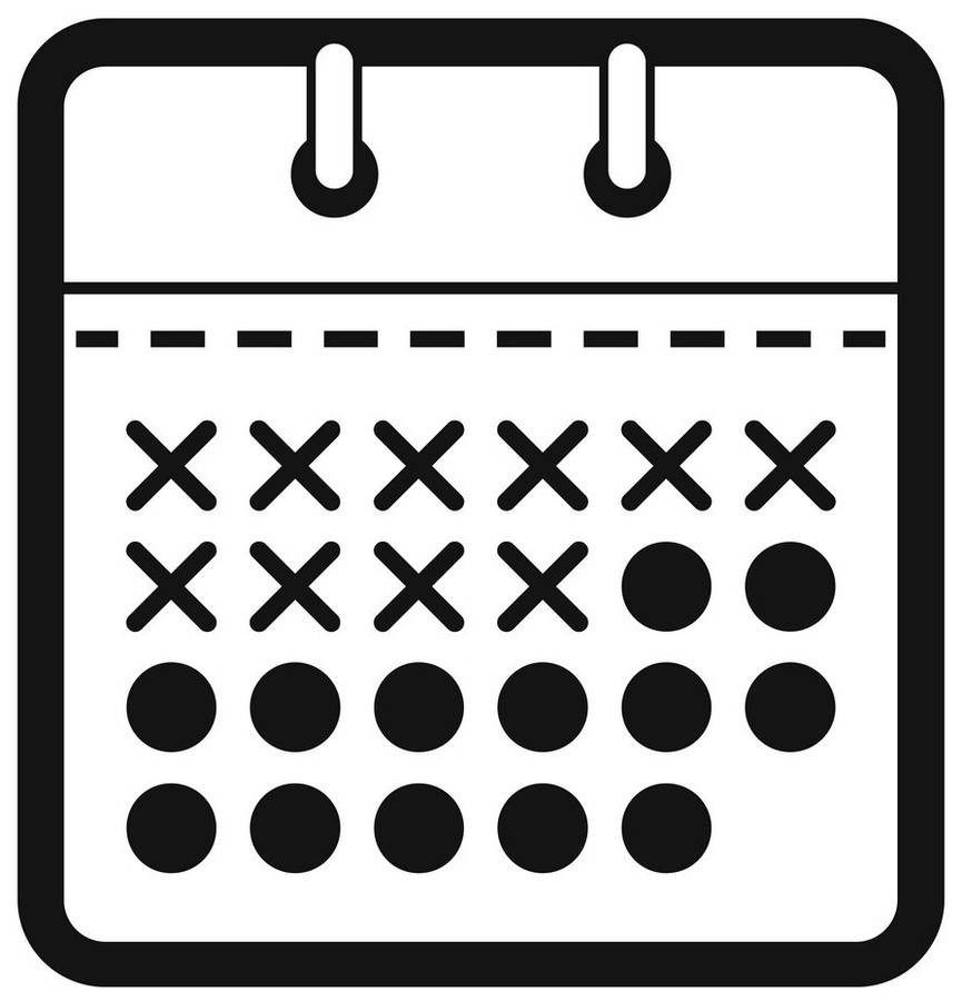 Calendar plan icon, simple black style